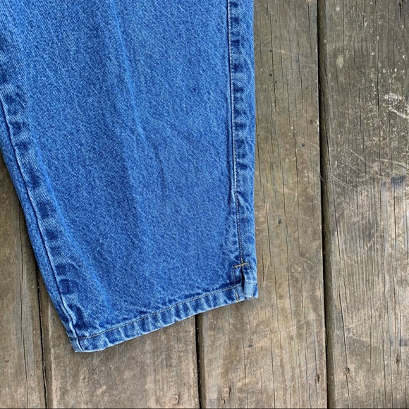 Vintage 80s Blue 100% Cotton Denim High Waisted Straight Leg Cropped Capri Pants - Picture 9 of 16